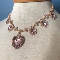 Rose Gold Crystal Heart Necklace